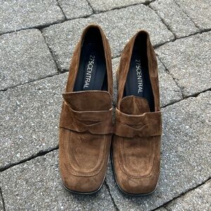 Brown Suede Heels with Classic Design